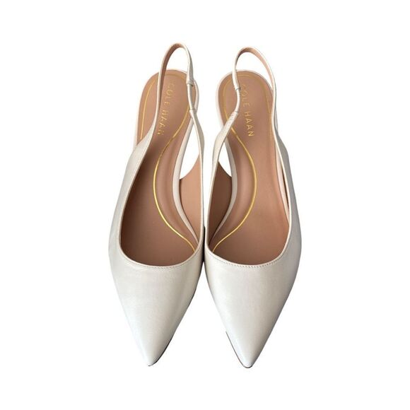 COLE HAAN VANDAM LEATHER SLING-BACK PUMP IVORY - Picture 1 of 11